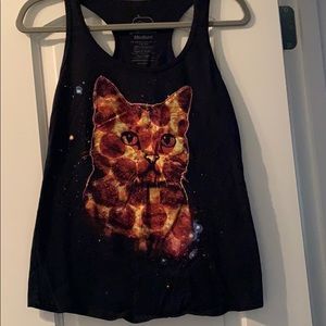 Pepperoni cat tank top. Medium.